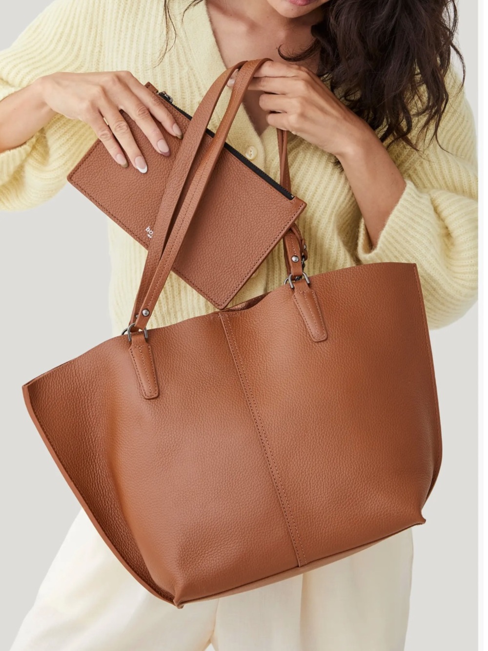 Barkier Classic burgundy Leather Tote with Matching Pouch